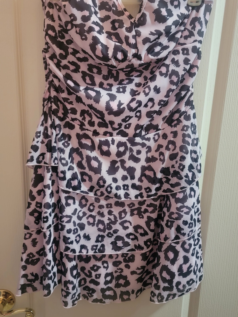 Lavender Leopard Print Tiered Dress